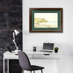 «Голден-Бей, недалеко от Клифтона» в интерьере кабинета в черно-белых цветах