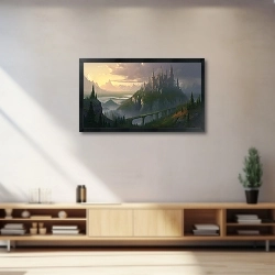 «Фэнтези пейзаж замок на скале» в интерьере 