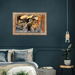 «Лула и Альва Шен» в интерьере классической спальни с темными стенами