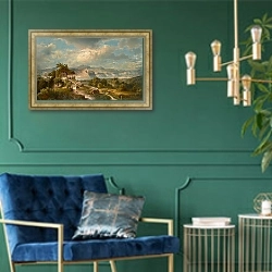 «Золотая миля в Ремагене» в интерьере в классическом стиле с зеленой стеной