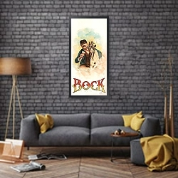 «Bock [beer no. 131]» в интерьере в стиле лофт над диваном