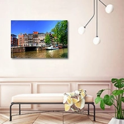 «Амстердам. Голландия 3» в интерьере современной прихожей в розовых тонах