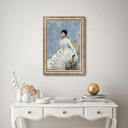 «Young Lady in White» в интерьере в классическом стиле над столом