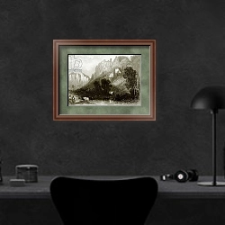 «Schloss Bronnen» в интерьере кабинета в черных цветах над столом