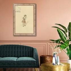 «Peepy, c.1920s» в интерьере классической гостиной над диваном