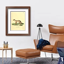 «Степная лиса корсак» в интерьере кабинета с кожаным креслом