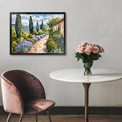 «Path through the lavender garden» в интерьере в классическом стиле над креслом