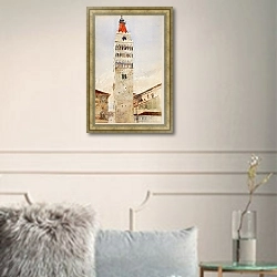 «Cathedral Tower, Pistoia, Italy» в интерьере в классическом стиле в светлых тонах