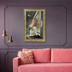 «The Violin Composition» в интерьере гостиной с розовым диваном