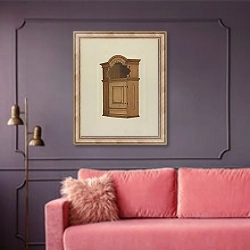 «Pa. German Wall Corner Cupboard» в интерьере гостиной с розовым диваном
