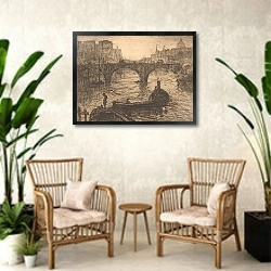 «Londen» в интерьере комнаты в стиле ретро с плетеными креслами