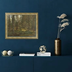 «Лесистый пейзаж» в интерьере в классическом стиле в синих тонах