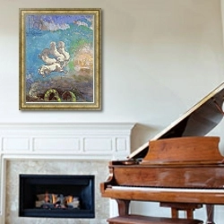 «The Chariot of Apollo, c.1905-14» в интерьере классической гостиной над камином