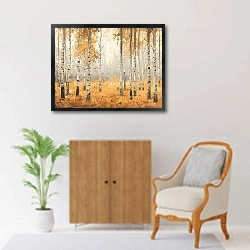 «Gold of the autumn forest» в интерьере в классическом стиле над комодом