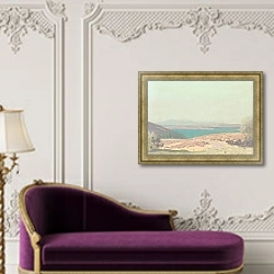 «Клайд с высоты Фэрли» в интерьере в классическом стиле над банкеткой