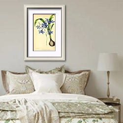 «Cummingia Trimaculata» в интерьере спальни в стиле прованс над кроватью