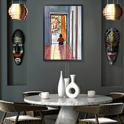 «Through the Doorway, 2005» в интерьере в этническом стиле над столом
