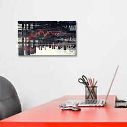 «Financial consulting concept» в интерьере офиса над рабочим местом сотрудника