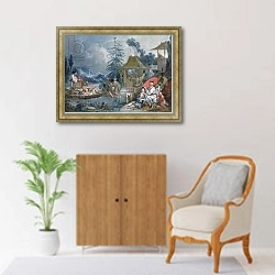 «The Chinese Fishermen, c.1742» в интерьере в классическом стиле над комодом