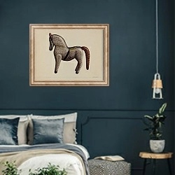 «Toy Horse» в интерьере классической спальни с темными стенами