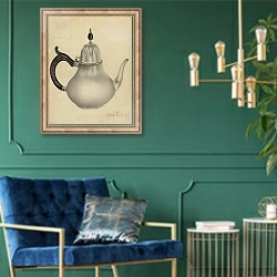 «Silver Teapot» в интерьере в классическом стиле с зеленой стеной