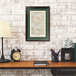 «Industriekarten von Deutschland IX» в интерьере кабинета в стиле лофт над столом