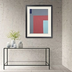 «Birds eye view. Abstract squares 8» в интерьере в стиле минимализм над столом