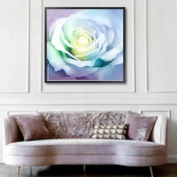 «Белая роза 1» в интерьере в классическом стиле над комодом