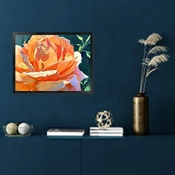«Golden hour rose» в интерьере в классическом стиле в синих тонах
