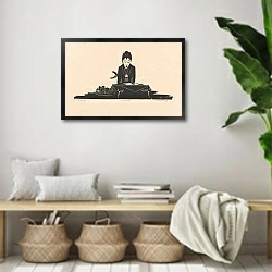 «Даланг» в интерьере комнаты в стиле ретро с плетеными корзинами