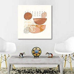 «Осенний коллаж 118» в интерьере гостиной в этническом стиле над столом