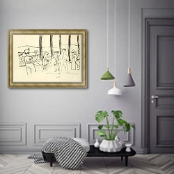 «Caricature d’un mur à Pontoise, caricature de famille.» в интерьере коридора в классическом стиле