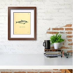 «Полосатый дельфин» в интерьере кабинета с кирпичной стеной
