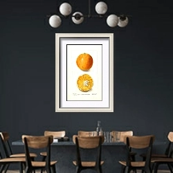 «Цитрусовые китайские: Бразильские» в интерьере столовой с черными стенами