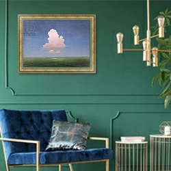 «A Small Cloud» в интерьере в классическом стиле с зеленой стеной
