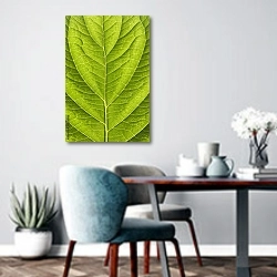 «Молодой зеленый лист» в интерьере современной кухни над обеденным столом