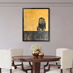 «Untamed beauty of lion» в интерьере столовой в классическом стиле