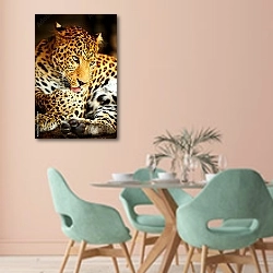 «Леопард 6» в интерьере современной столовой в пастельных тонах