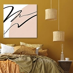 «Росчерк 6» в интерьере спальни  в этническом стиле в желтых тонах
