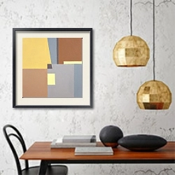 «Geometry. Shades of brown. Palette 10» в интерьере кухни в стиле минимализм над столом
