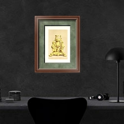 «Lamp-Stand, in Gilt Bronze. Italian Cinque-Cento Work» в интерьере кабинета в черных цветах над столом