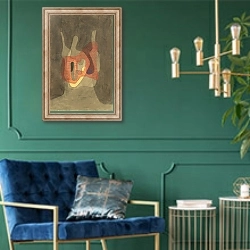 «Schützerin» в интерьере в классическом стиле с зеленой стеной