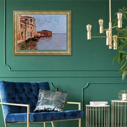 «Chioggia» в интерьере в классическом стиле с зеленой стеной