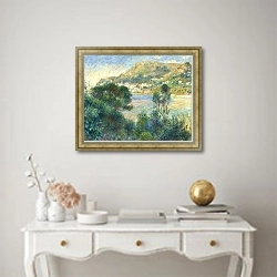 «Вид на Монте-Карло с мыса Мартен» в интерьере в классическом стиле над столом