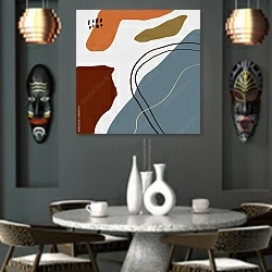 «Терракотовый натюрморт 17» в интерьере в этническом стиле над столом