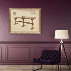 «Trestle Table» в интерьере в классическом стиле в фиолетовых тонах