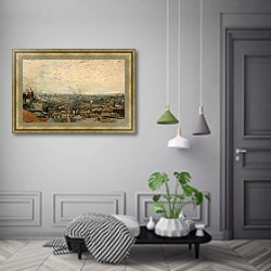 «Вид Парижа с Монмартра 2» в интерьере коридора в классическом стиле