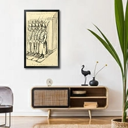 «Imperial nosegay. Moscow» в интерьере комнаты в стиле ретро над тумбой