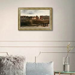 «Предполагаемый вид на порт в Нормандии» в интерьере в классическом стиле в светлых тонах