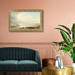 «Coastal Scene, 1872» в интерьере классической гостиной над диваном